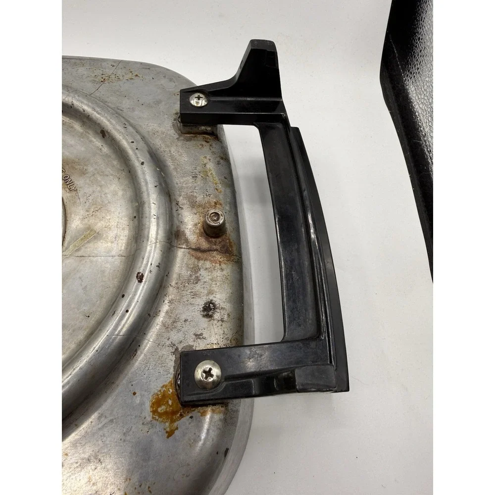 Vtg Sears Electric Stainless Steel Fry Pan w/ Broiler‎ Lid, Power Adapter & Rack